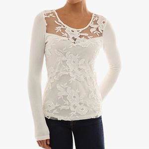 PattyBoutik Floral Lace Sweetheart top Ivory